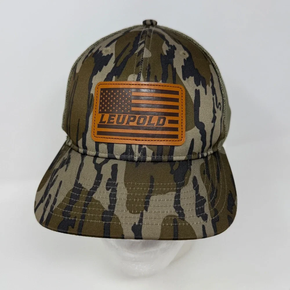Richardson 112P Leupold Tiger Stripe Camo American Flag Trucker Hat Snapback